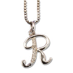 MINI SCRIPT LETTERS SILVER 925 WHITE GOLD PLATED - Johnny Dang & Co