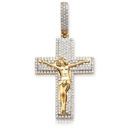 14KY 0.70CTW DIAMOND CROSS WITH JESUS - Johnny Dang & Co