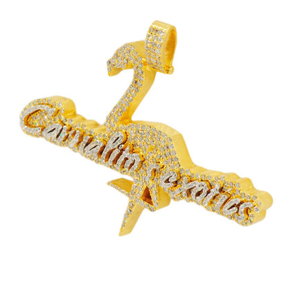 14k Gold 3.5ctw VS Diamond Custom Logo Pendant 1.9" x 2.5" - Johnny Dang & Co