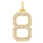 10K Yellow Gold Si Diamond Number 8 Pendant - Johnny Dang & Co