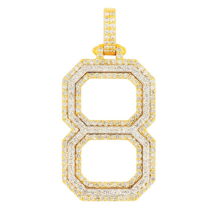 10K Yellow Gold Si Diamond Number 8 Pendant - Johnny Dang & Co