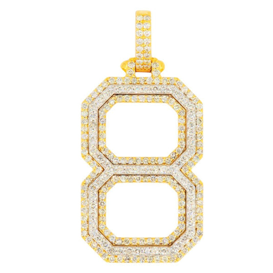 10K Yellow Gold Si Diamond Number 8 Pendant - Johnny Dang & Co