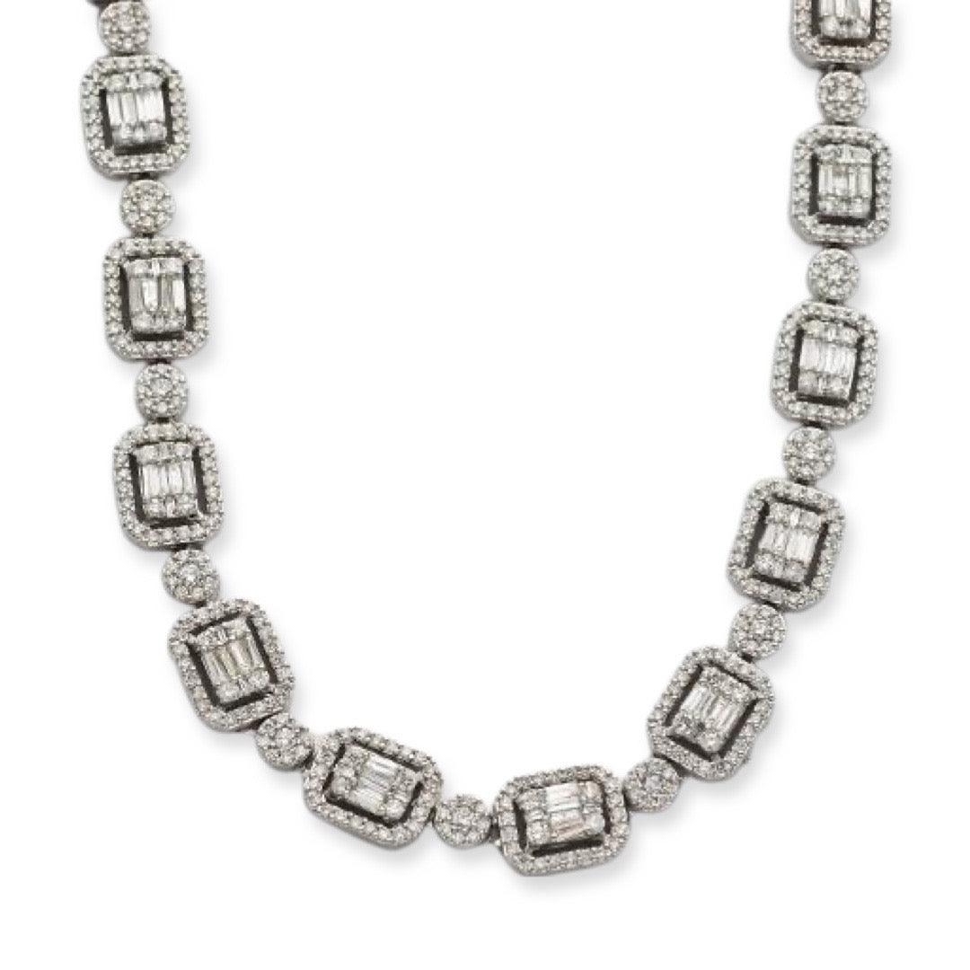 14KW 18.85CTW BAGUETTE DIAMOND EMERALD CLUSTER - Johnny Dang & Co