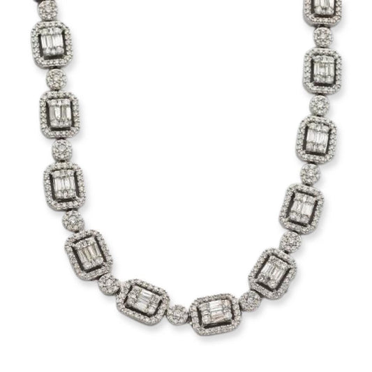 14KW 18.85CTW BAGUETTE DIAMOND EMERALD CLUSTER - Johnny Dang & Co