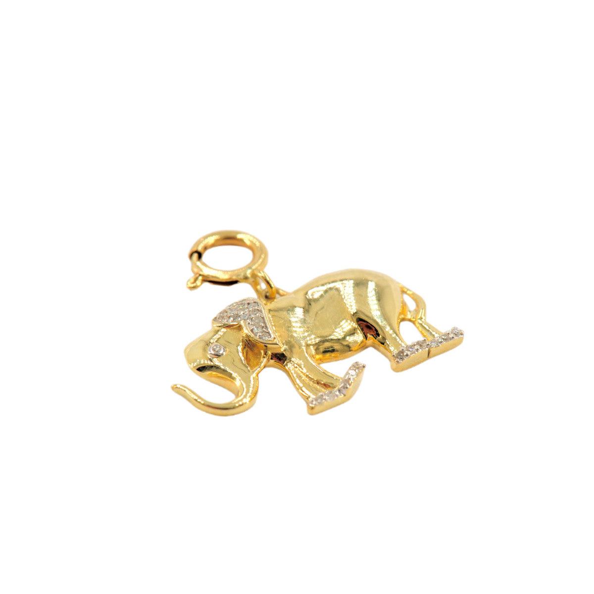 10k Yellow Gold and Diamond 'Elephant' Charm - 10015 - Johnny Dang & Co