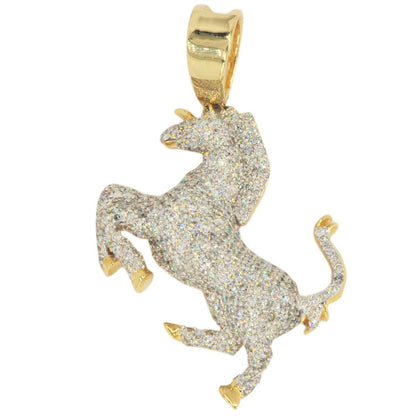 10k Yellow Gold 4.56ctw Majestic Prancing Horse Pendant - Johnny Dang & Co