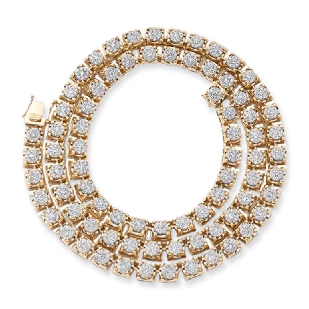 10KY 12.00CTW DIAMOND ROUND CLUSTER PYRAMID - Johnny Dang & Co