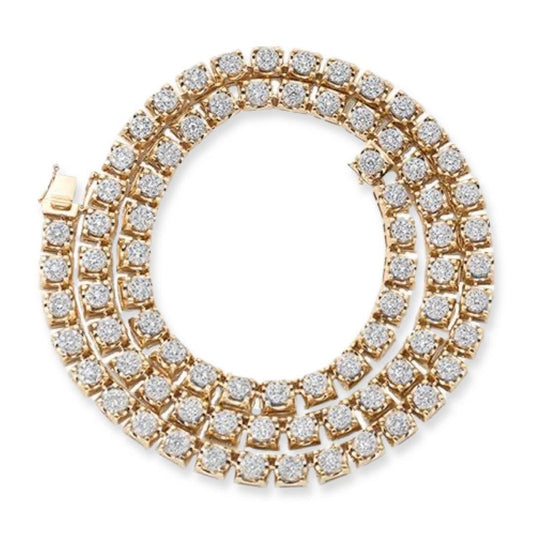 10KY 12.00CTW DIAMOND ROUND CLUSTER PYRAMID - Johnny Dang & Co