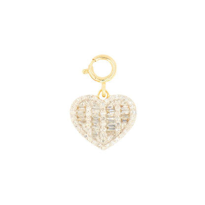 10k Yellow Gold Diamond 'Baguette Heart' Charm - 10060 - Johnny Dang & Co