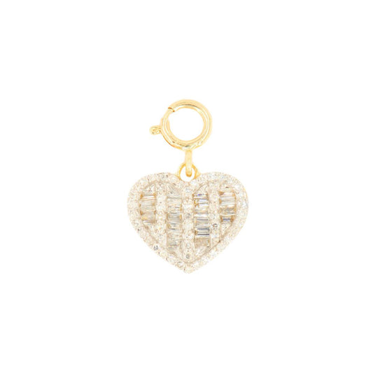 10k Yellow Gold Diamond 'Baguette Heart' Charm - 10060 - Johnny Dang & Co