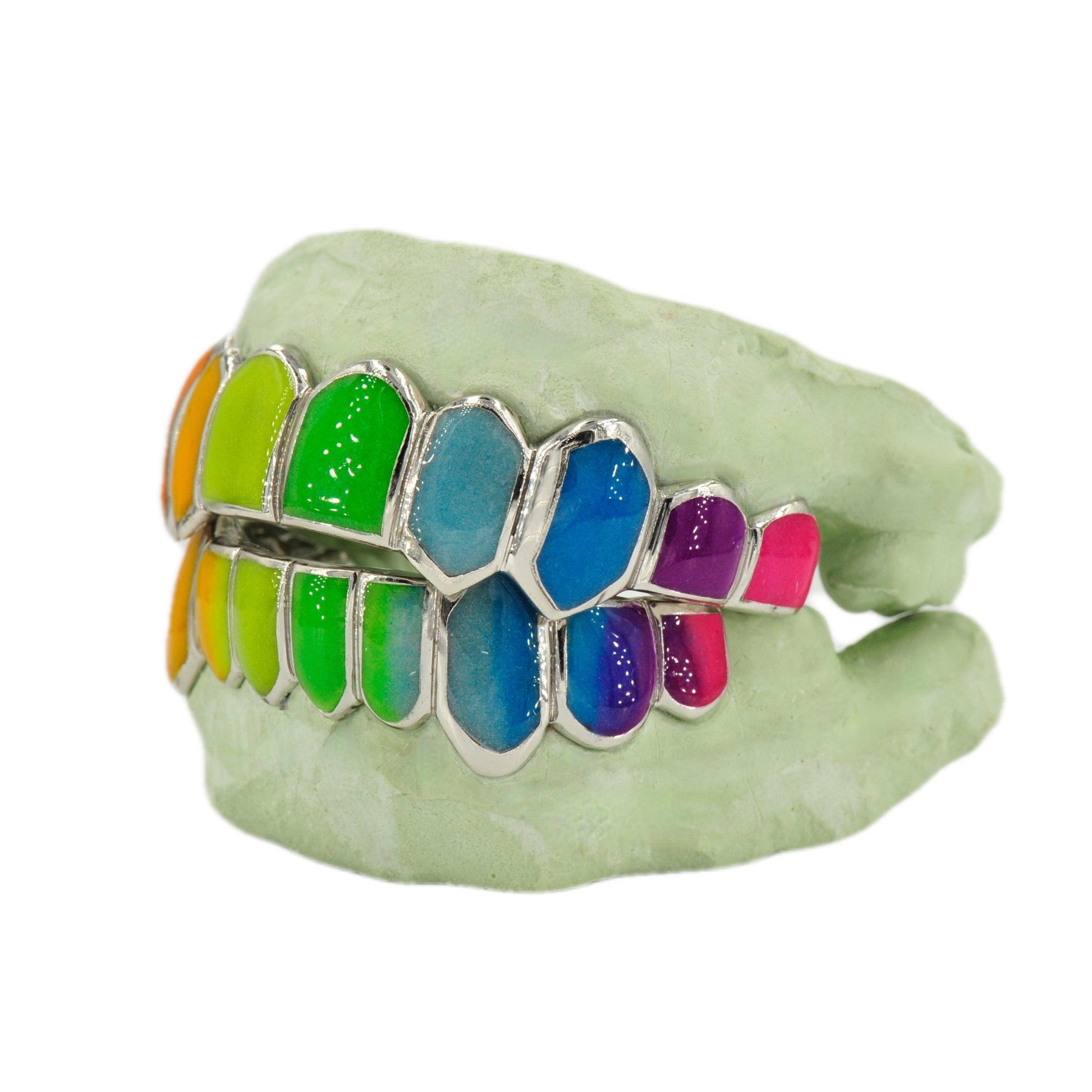 JDTK-CPG-32822--Multi Color Candy Painted Glow In The Dark Painted Grillz - Johnny Dang & Co