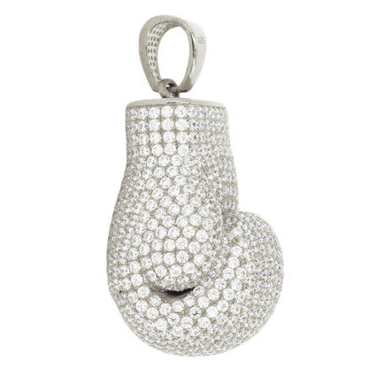 Sterling Silver with CZ High Polished Boxing Glove - Hollow - Johnny Dang & Co