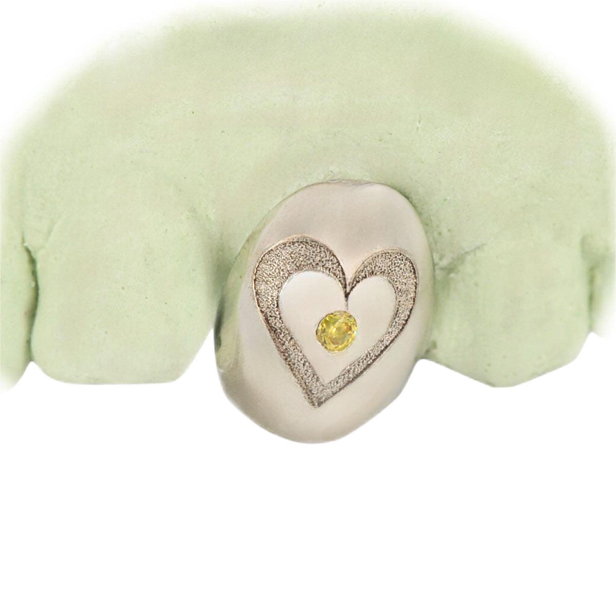 18K Individual Heart Engraved With Color Enhanced Diamond - Johnny Dang & Co