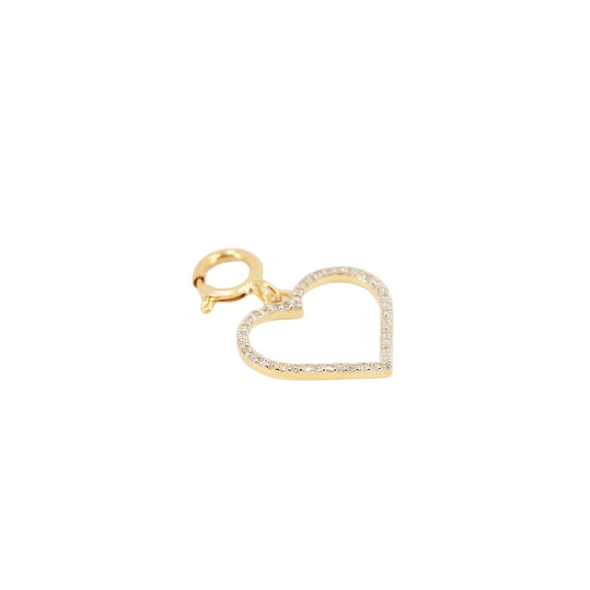 10k Yellow gold and Diamond 'Open Heart' Charm - 10009 - Johnny Dang & Co