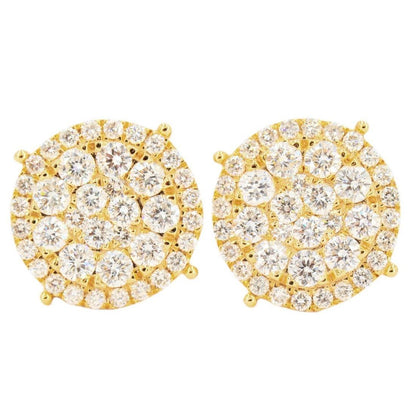 14K 2.00CTW DIAMOND ROUND CLUSTER EARRINGS WITH HALO - Johnny Dang & Co