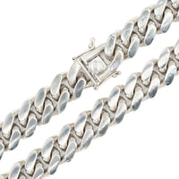 Silver 12mm Solid Cuban Chain 20