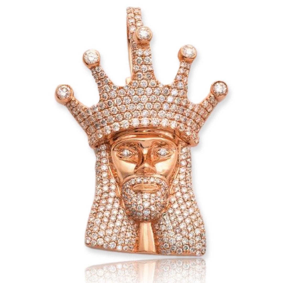 10KR 2.00CTW DIAMOND KING JESUS PENDANT - Johnny Dang & Co