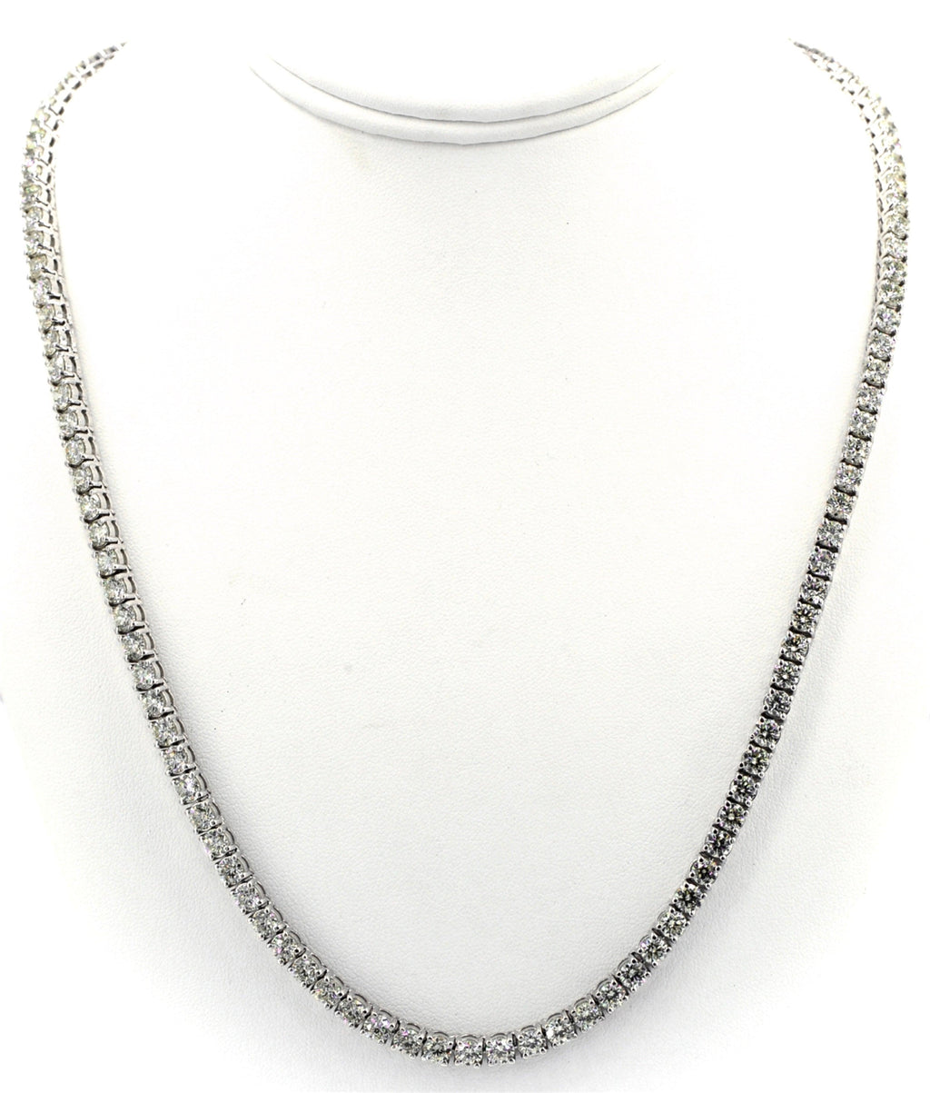 Tennis Chain 10k White Gold 30 pointer Si Diamonds 22inches - Johnny Dang & Co