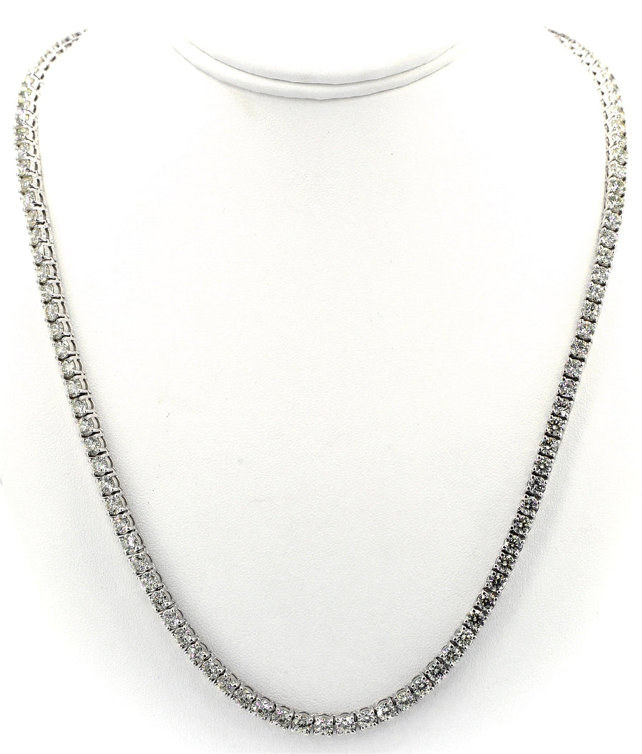 Tennis Chain 10k White Gold 30 pointer Si Diamonds 22inches - Johnny Dang & Co