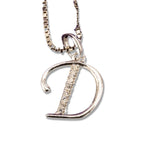 MINI SCRIPT LETTERS SILVER 925 WHITE GOLD PLATED - Johnny Dang & Co