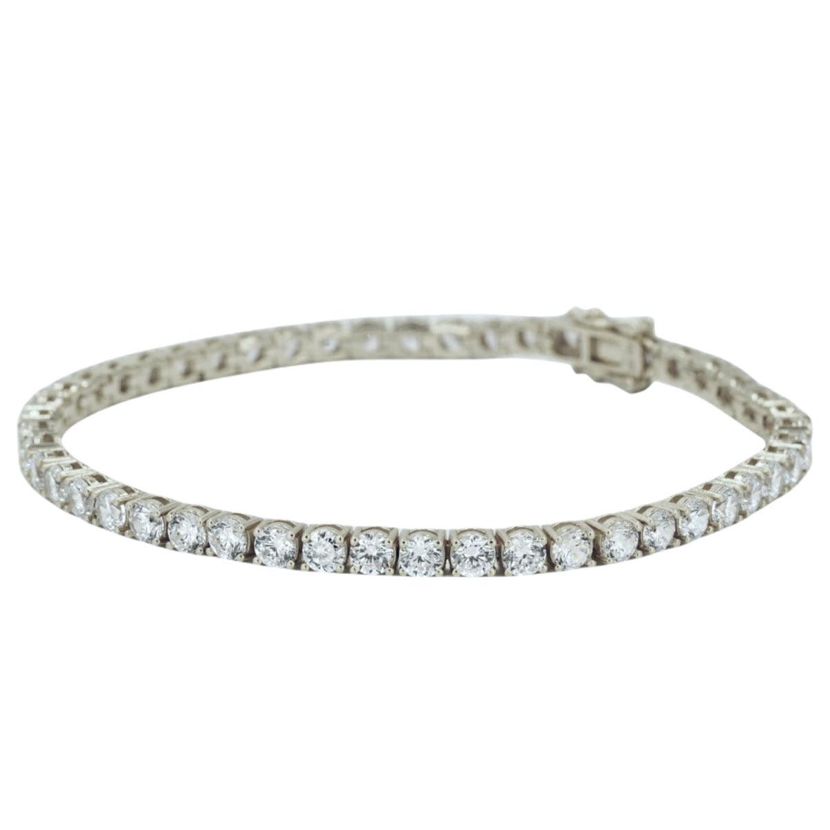 CZ SILVER TENNIS BRACELET 8" - 8.5" - Johnny Dang & Co