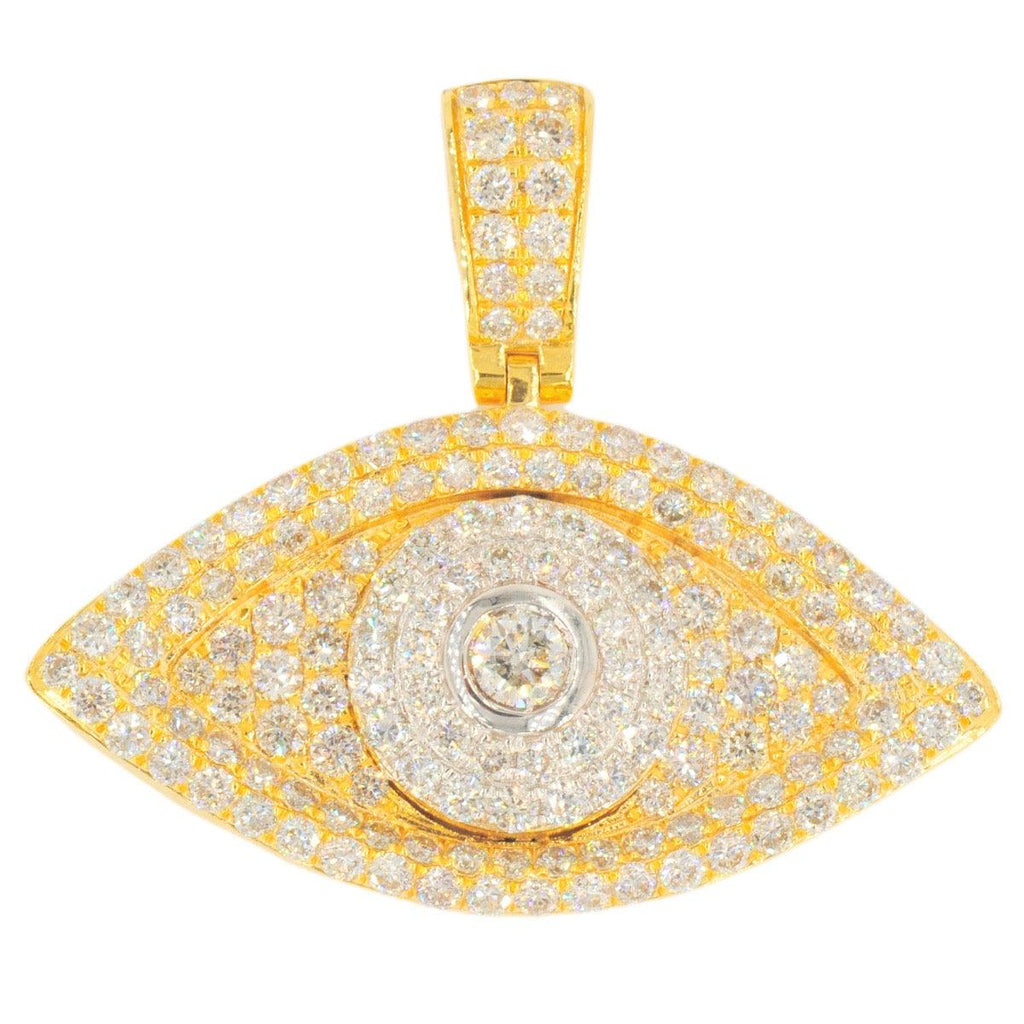 14KY 3.15CTW DIAMOND EVIL EYE PENDANT - Johnny Dang & Co