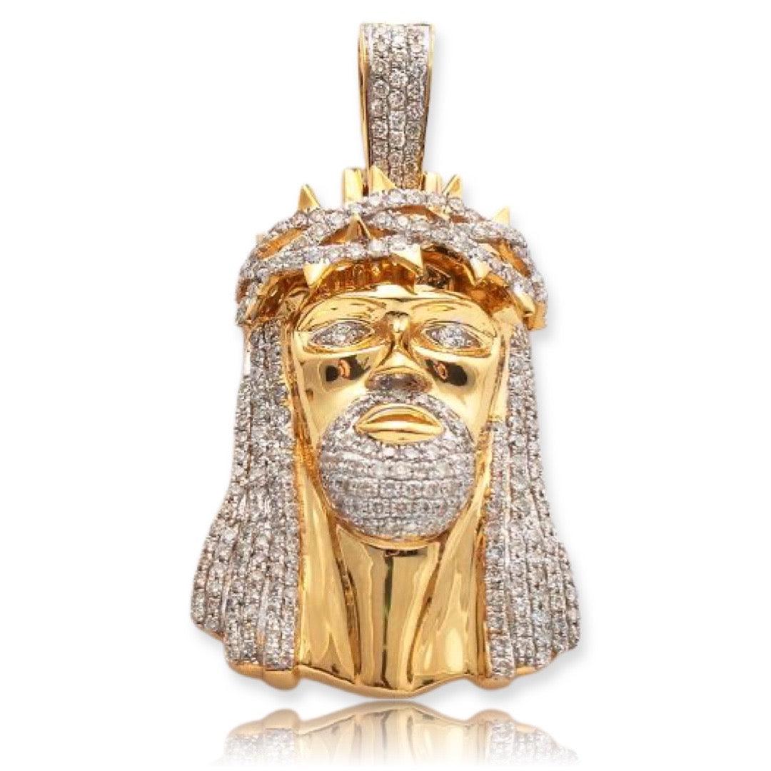14KY 1.40CTW DIAMOND JESUS PENDANT - Johnny Dang & Co