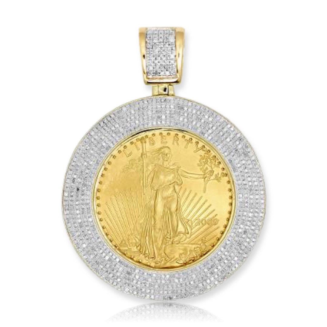 10KY 1.00 CTW DIAMOND BEZEL WITH 1/4 OZ GOLD COIN - Johnny Dang & Co