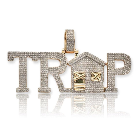 10KY 2.75CTW DIAMOND TRAP TEXT PENDANT - Johnny Dang & Co