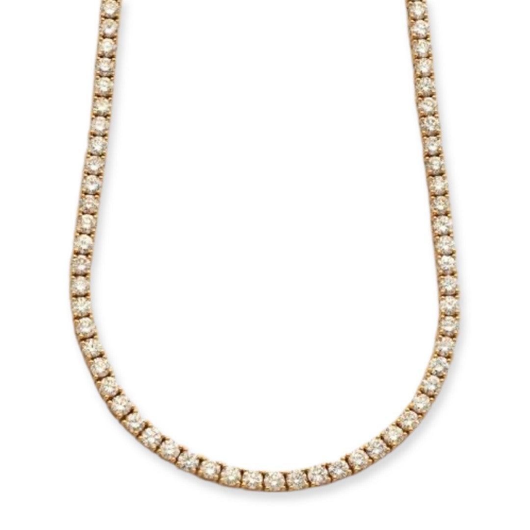 14KY 17.47CTW DIAMOND TENNIS NECKLACE - Johnny Dang & Co