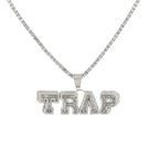 Silver and CZ ‘TRAP’ Pendant and Chain Bundle - Johnny Dang & Co