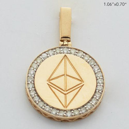 10KY 0.50CTW DIAMOND ETHERIUM LOGO MEDALLION - Johnny Dang & Co