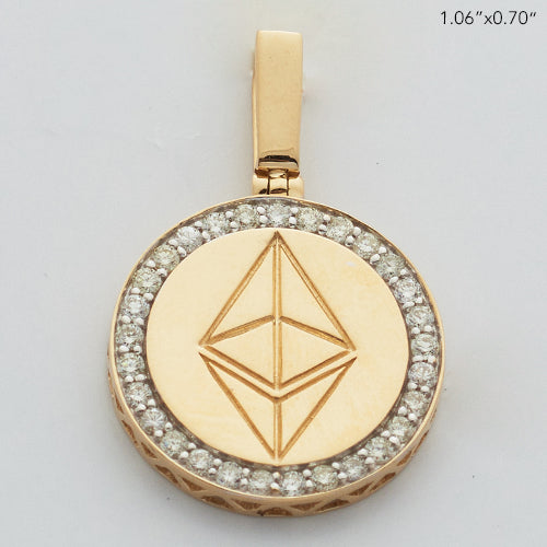 10KY 0.50CTW DIAMOND ETHERIUM LOGO MEDALLION