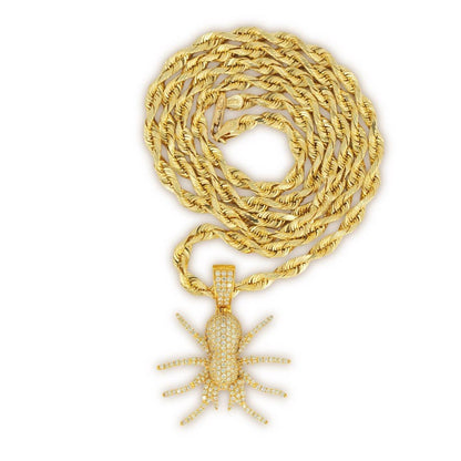 10KY 1.25CTW Diamond 1.25ct Spider Pendant And 24” Rope Chain Bundle - Johnny Dang & Co