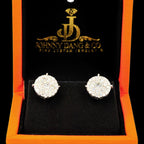 JDTK-CL1180W- 14K 2.2 CTTW DIAMOND CLUSTER MICRO PAVE EARRINGS - Johnny Dang & Co