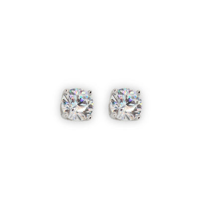 Silver and 5mm CZ Stud Earrlings - Johnny Dang & Co
