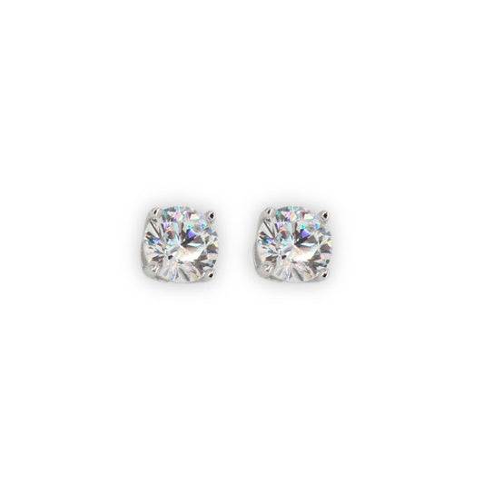 Silver and 5mm CZ Stud Earrlings - Johnny Dang & Co