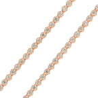 10k Rose Gold '7 pointer Illusion Setting Diamond Tennis Chain' 2.97cttw 20 inches - Johnny Dang & Co