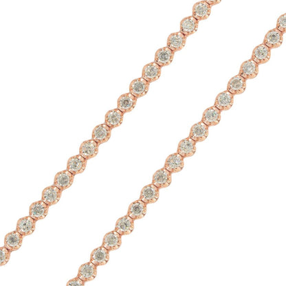 10k Rose Gold '7 pointer Illusion Setting Diamond Tennis Chain' 2.97cttw 20 inches - Johnny Dang & Co