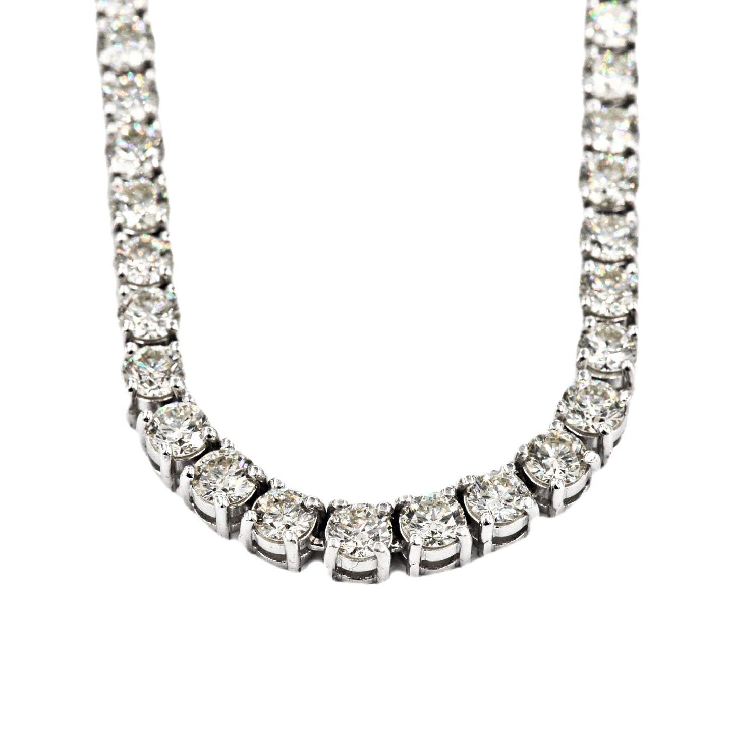 Tennis Chain 10k White Gold 30 pointer Si Diamonds 22inches - Johnny Dang & Co