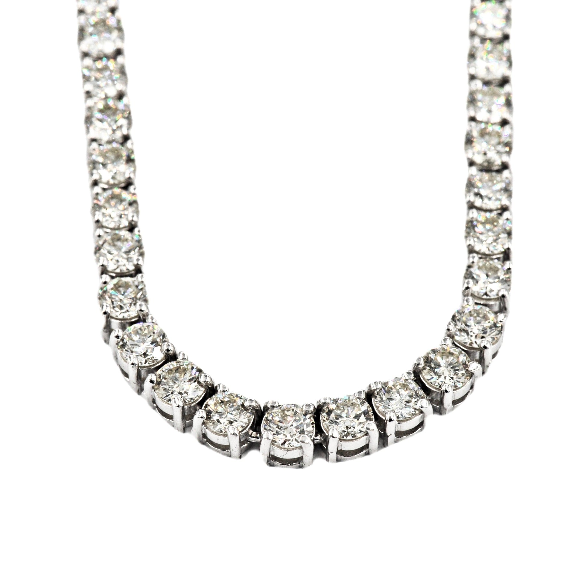 Tennis Chain 10k White Gold 30 pointer Si Diamonds 22inches - Johnny Dang & Co