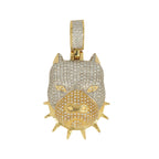 10KY Diamond Spiked Pitbull Dog Pendant 0.92ctw Flash - Johnny Dang & Co