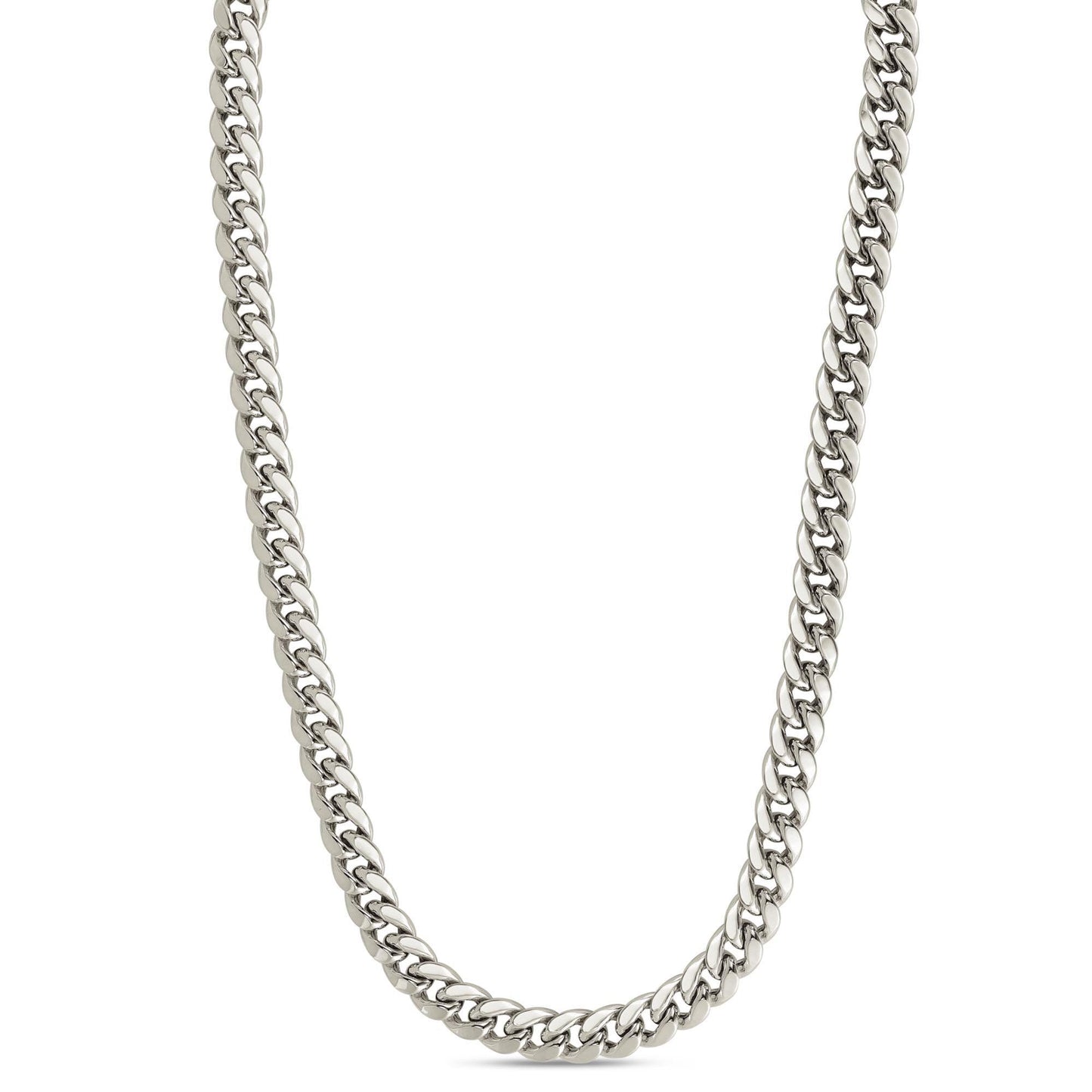 10k White Gold 6.5mm Semi-Solid Classic Miami Cuban 24 Inches - Johnny Dang & Co