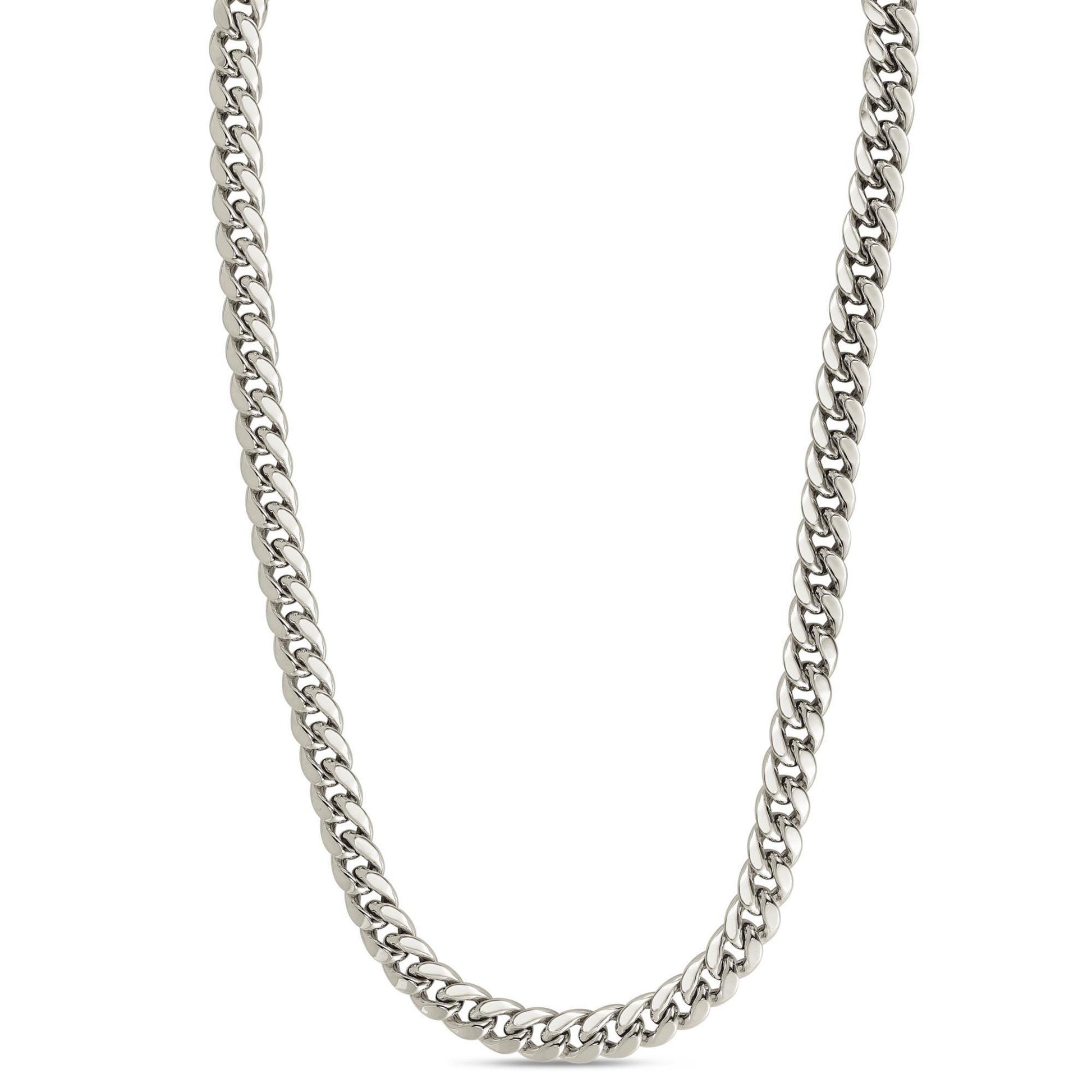 10k White Gold 6.5mm Semi-Solid Classic Miami Cuban 24 Inches - Johnny Dang & Co