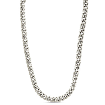 10k White Gold 6.5mm Semi-Solid Classic Miami Cuban 24 Inches - Johnny Dang & Co