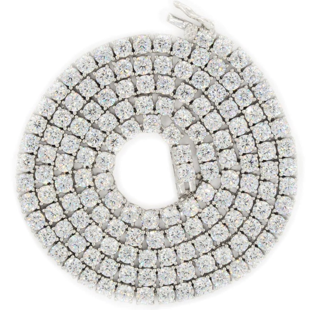 CZ SILVER TENNIS CHOKER 18" - 24" NECKLACE - Johnny Dang & Co