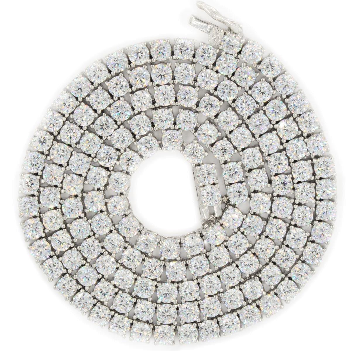 CZ SILVER TENNIS CHOKER 18" - 24" NECKLACE - Johnny Dang & Co