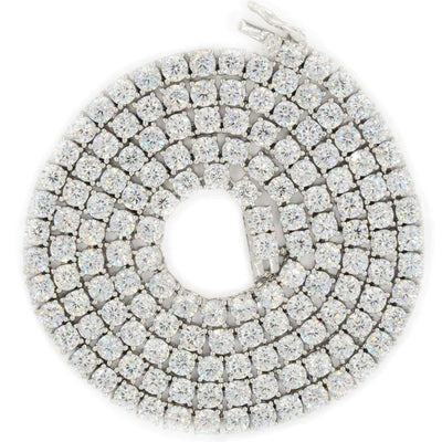 CZ SILVER TENNIS CHOKER 18" - 24" NECKLACE - Johnny Dang & Co