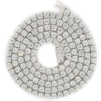 CZ SILVER TENNIS CHOKER 18" - 24" NECKLACE - Johnny Dang & Co