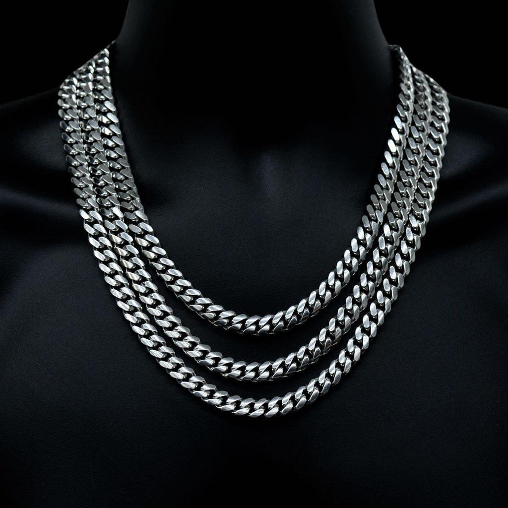 Silver 10mm Solid Cuban Chain 20" 22" 24" - Johnny Dang & Co